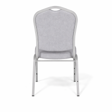 Židle se stříbrným rámem a světle šedým potahem, HALLSEAT MX SMOOTH SR/LIGHT GY