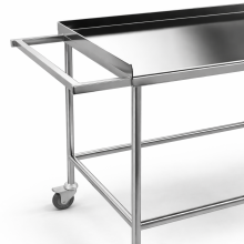 Nerezový stolek na kolečkách, HOSPI TROLLEY M SS