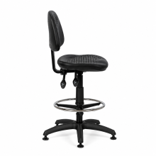 Průmyslová židle s kruhovou opěrkou a na kluzácích, COMFORT PLUS/FIX