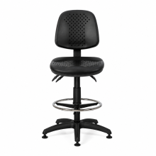 Průmyslová židle s kruhovou opěrkou a na kluzácích, COMFORT PLUS/FIX