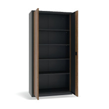 Kancelářská skříňka s dřevěnou dýhou na dveřích, DOCUCAB WOOD M 1990/1000/435 7016/WALNUT