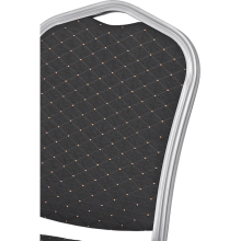 Sálová židle se stříbrným rámem a černým potahem, HALLSEAT MX SMOOTH SR/BK