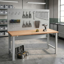 Perfopanel k pracovním stolům se šířkou 1500 mm, MODULBENCH GE PERFO 1500 SET 7035