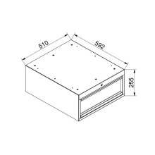 Pracovný stôl s 1 závesnou zásuvkou a pevnými nohami, 1700 mm, MODULBENCH GE 1700 D1