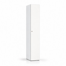 1-dveřová dřevěná šatní skříň s dlouhými dveřmi, na kluzácích