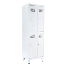 4dveřová šatní skříň s krátkými dveřmi, LOCKER H 2/4 s přidanými nožičkami