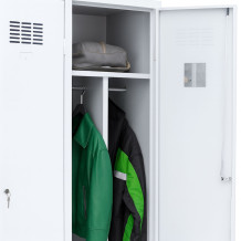 3dveřová šatní skříň s přepážkou, LOCKER H 3 BW