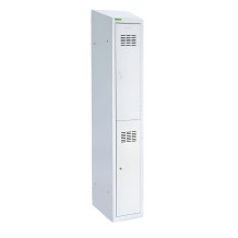 2dveřová šatní skříň s krátkými dveřmi, LOCKER H 1/2 s doplněnou šikmou stříškou