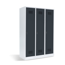 3dveřová šatní skříň s přepážkou, LOCKER H 3 BW