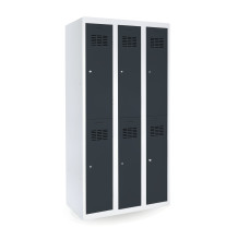 6dveřová šatní skříň s krátkými dveřmi, LOCKER H 3/6