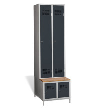 2+2dveřová šatní skříň s vestavěnou lavicí a skříňkami na obuv, COMFORT H 2