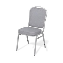 Židle se stříbrným rámem a světle šedým potahem, HALLSEAT MX SMOOTH SR/LIGHT GY