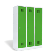 3dveřová šatní skříň s přepážkou, LOCKER M 3 BW
