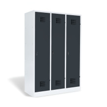 3dveřová šatní skříň s přepážkou, LOCKER M 3 BW