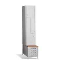 2+2dveřová šatní skříň se Z-dveřmi, vestavěnou lavicí a skříňkami na obuv, COMFORT H Z2 400