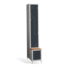 2+2-dveřová šatní skříň se Z-kovými dveřmi, vestavěnou lavicí a skříňkami na obuv, COMFORT H Z2 300