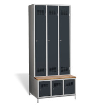 3+3dveřová šatní skříň s vestavěnou lavicí a skříňkami na obuv, COMFORT H 3