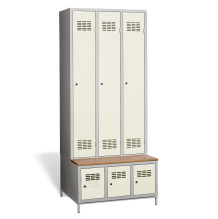3+3dveřová šatní skříň s vestavěnou lavicí a skříňkami na obuv, COMFORT H 3