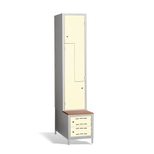 2+2dveřová šatní skříň se Z-dveřmi, vestavěnou lavicí a skříňkami na obuv, COMFORT H Z2 400