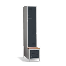 2+2dveřová šatní skříň se Z-dveřmi, vestavěnou lavicí a skříňkami na obuv, COMFORT H Z2 400