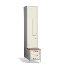 2+2dveřová šatní skříň se Z-dveřmi, vestavěnou lavicí a skříňkami na obuv, COMFORT H Z2 400