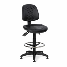 Průmyslová židle s kruhovou opěrkou a na kluzácích, COMFORT PLUS/FIX