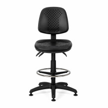 Průmyslová židle s kruhovou opěrkou a na kluzácích, COMFORT PLUS/FIX