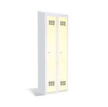 2dveřová šatní skříň s přepážkou a zabudovanou šikmou stříškou, LOCKER H 2 BWM TOP SHELF