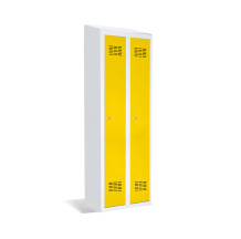 2dveřová šatní skříň s přepážkou a zabudovanou šikmou stříškou, LOCKER H 2 BWM TOP SHELF