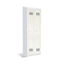 2dveřová šatní skříň s přepážkou a zabudovanou šikmou stříškou, LOCKER H 2 BWM TOP SHELF