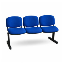 WAITBENCH TAPE 3 BK/BE | 3místná lavice do čekárny s čalouněním