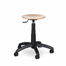 WORKSEAT AN TABU WOOD R | Průmyslová dřevěná židle na kolečkách
