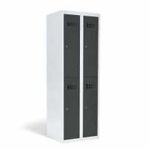 4dveřová šatní skříň s krátkými dveřmi - RAL 7016