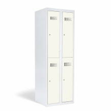 4dveřová šatní skříň s krátkými dveřmi - RAL 9010