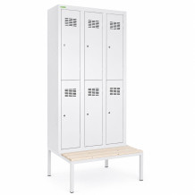 6dveřová šatní skříň s krátkými dveřmi, LOCKER H 3/6 s doplněnými nožičkami
