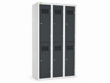 6dveřová šatní skříň s krátkými dveřmi - RAL 7016
