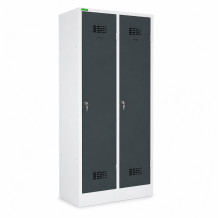 Kovová šatní skříň 2dveřová bez přepážek - RAL 7016