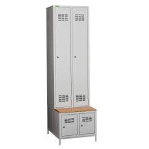 2+2dveřová šatní skříň s vestavěnou lavicí a skříňkami na obuv, COMFORT H 2