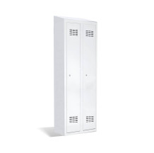 2dveřová šatní skříň s přepážkou a zabudovanou šikmou stříškou, LOCKER H 2 BWM TOP SHELF