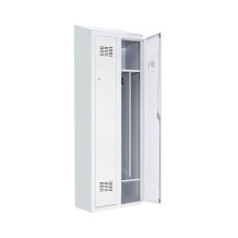 2dveřová šatní skříň s přepážkou a zabudovanou šikmou stříškou, LOCKER H 2 BWM TOP SHELF