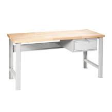 MODULBENCH GE 1500 D1 UD | Pracovní stůl s 1 závěsnou zásuvkou a nastavitelnými nohami, 1500 mm