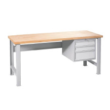 MODULBENCH GE 2000 D3 UD | Pracovní stůl se 3 závěsnými zásuvkami a nastavitelnými nohami, 2000 mm