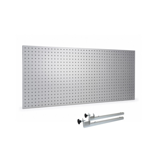 Perforovaný panel na nářadí pro pracovní stoly, MODULBENCH GE PERFO 2000 SET 7035 o šířce 2000 mm