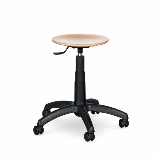 WORKSEAT AN TABU WOOD R | Průmyslová dřevěná židle na kolečkách