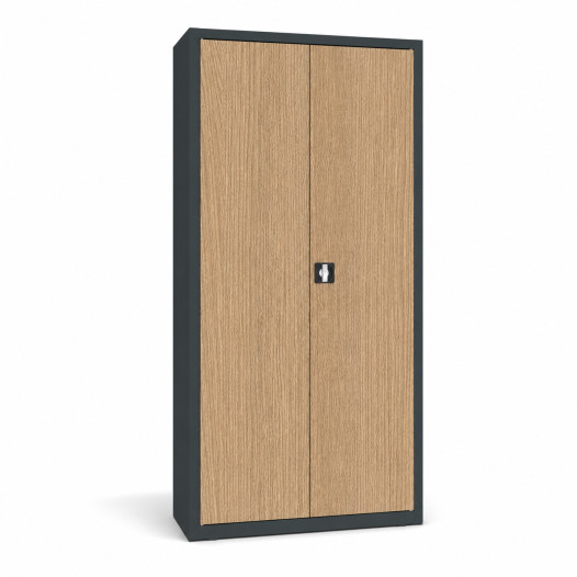 Kancelářská skříňka s dřevěnou dýhou na dveřích, DOCUCAB WOOD M 1990/1000/435 7016/OAK