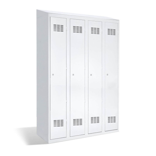 LOCKER H 4 BWM TOP SHELF - 4dveřová šatní skříň s přepážkou a vestavěnou šikmou stříškou