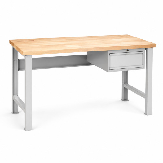 MODULBENCH GE 1500 D1 | Pracovní stůl s 1 závěsnou zásuvkou a pevnými nohami, 1500 mm