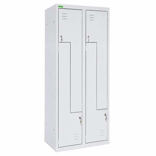 LOCKER H Z4 400 1850/800/500 GY | 4dveřová šatní skříň s dveřmi ve tvaru Z