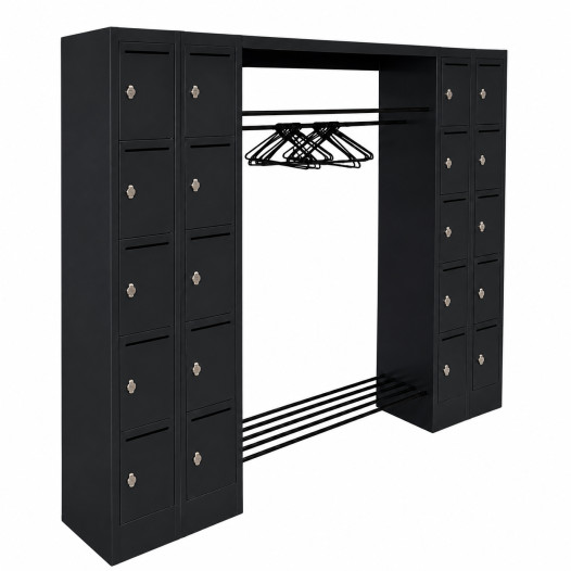 WARDROBE OPEN 2320 LH 7016 | Otevřený šatní systém s 20 přihrádkami s otvorem na dopisy