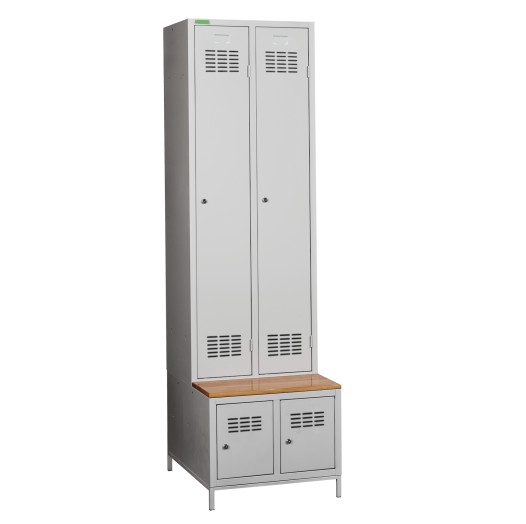 2+2dveřová šatní skříň s vestavěnou lavicí a skříňkami na obuv, COMFORT H 2